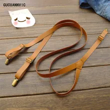 Новые высококачественные кожаные подтяжки в британском стиле для мужчин и женщин; подтяжки; три папки; европейские и американские ретро подтяжки; ширина 2 см