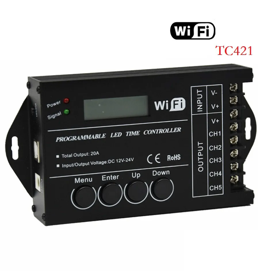 TC421 TC420 Wi Fi Время программируемый 5 канала led контроллер tc420 время для 5050 3528 5630