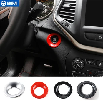 

MOPAI ABS Car Interior Engine Start Stop Ignition Switch Decoration Cover Ring Stickers for Jeep Cherokee 2014 Up Car Styling