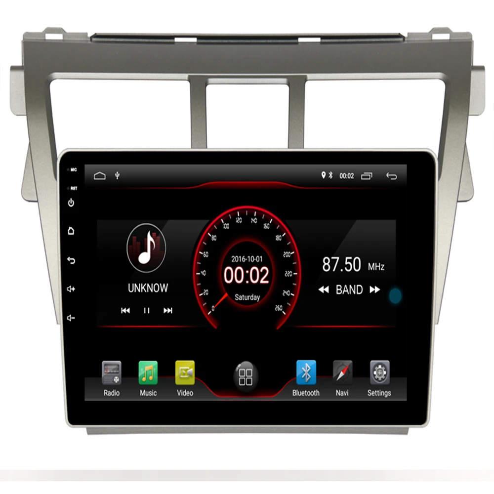 

GPS Auto Stereo 9" Car Radio For 2007 2008 2009 2010 2011 2012 Toyota VIOS Android 9.1 Multimedia Player Support 1080P