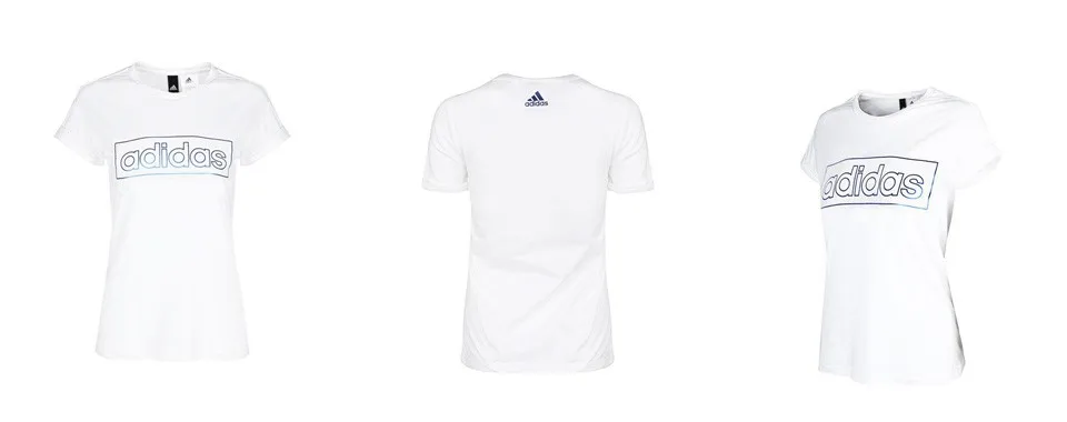 Новое поступление Adidas фольги линейный TEE Для женщин футболки с коротким рукавом спортивная