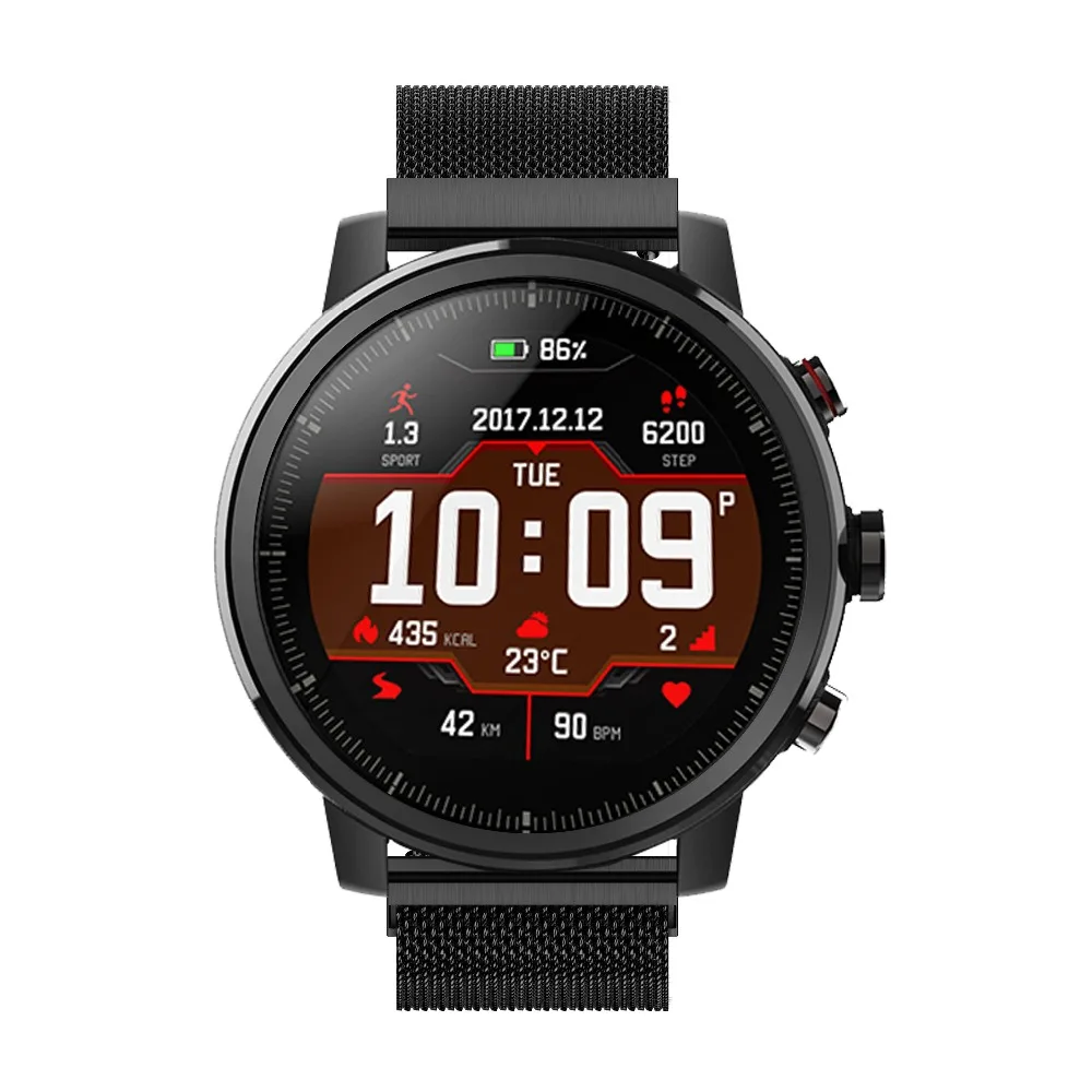 22 мм металлический ремешок из нержавеющей стали для Xiaomi Huami Amazfit часы браслет Миланская петля магнитные ремни для Amazfit Pace Stratos 2