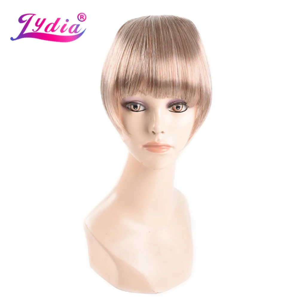

Lydia Short Straight Fringe Clip-In Hair Bangs Blonde Hairpiece Heat Resistant Synthetic Fake Blunt Bangs Hair Extensions