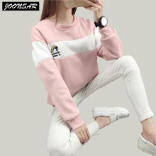 Spring Autumn Casual Women Hoodies O neck Long Sleeve Pullover Loose Sweatshirts Women Clothing Warm Outwears