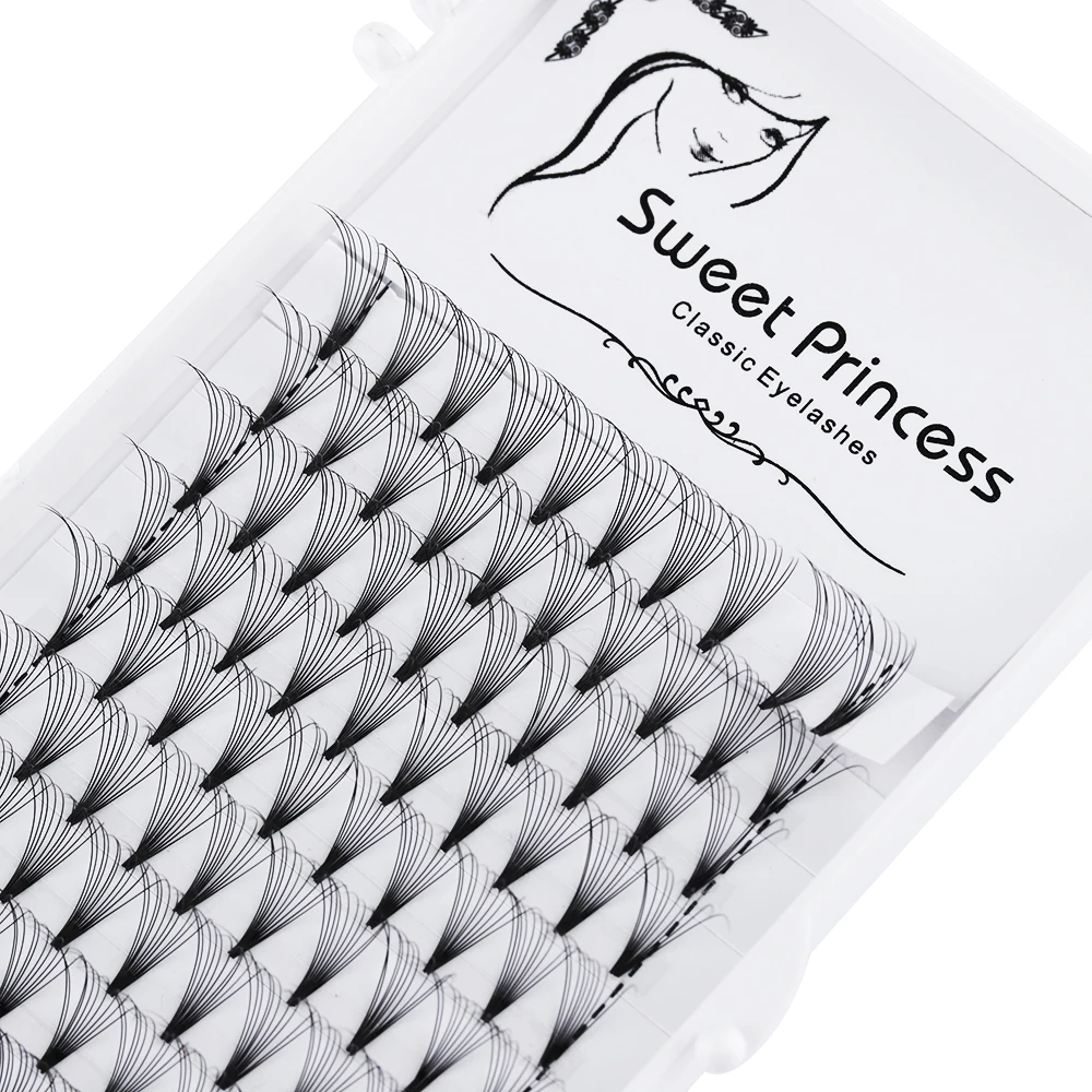 

12 Rows 10D Premade C/D Curl Volume Individual Eyelashes Extension Thick Long Fluffy Eye lashes Handmade Extension makeup Tool