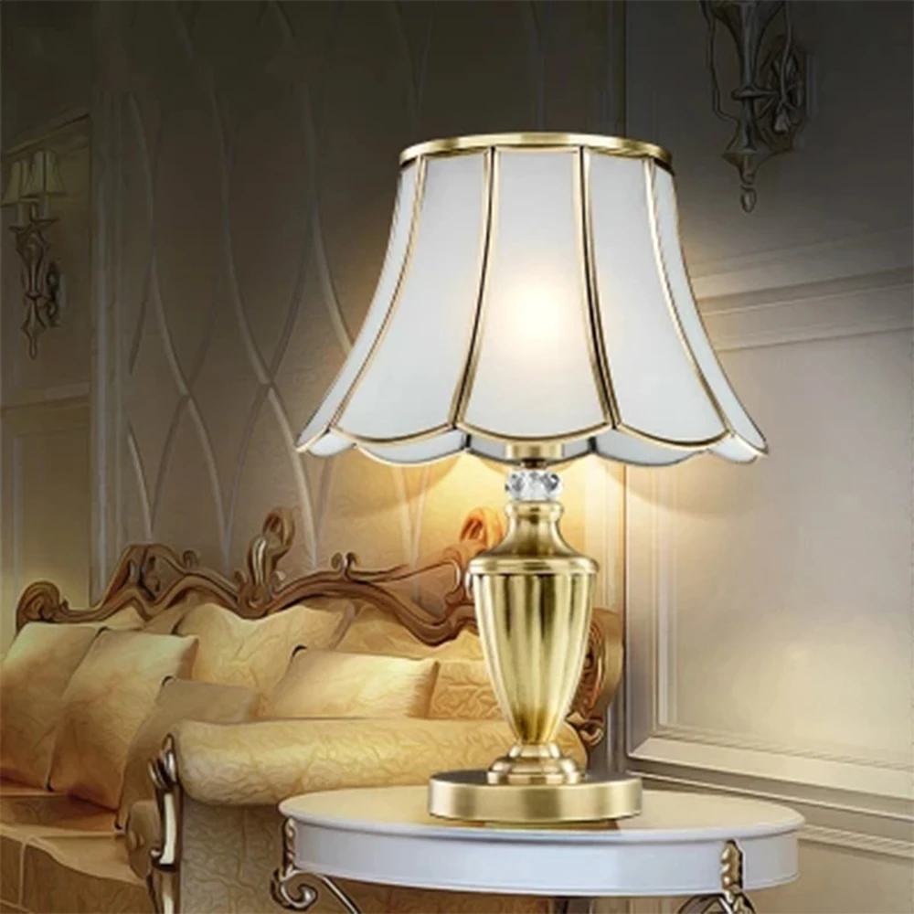 

Pure Copper European Led Table Lamp 220V Luminaria Mesa Table Led Lamp 110v In Led Desk Modern Table Lamp