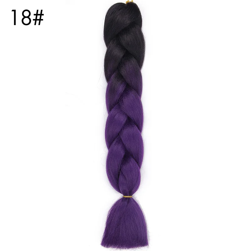 AISI, красивые плетеные волосы, 1 шт., 24 дюйма, огромные косички, прическа, 100 г/шт., синтетические волосы для наращивания с эффектом омбре, черный, коричневый, красный, розовый - Цвет: #18