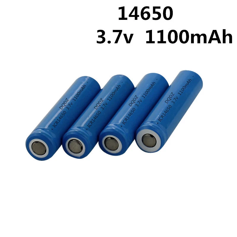 2 шт./лот,, дешевая батарея 14650, 1100 мА/ч, 3,7 в, литий-ионная аккумуляторная батарея с плоским верхом