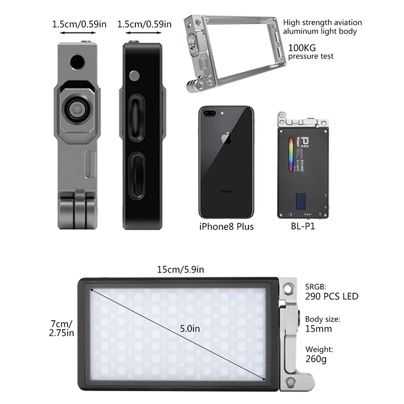 Boling BL-P1 LED Selfie Light Video Light P1 2500K