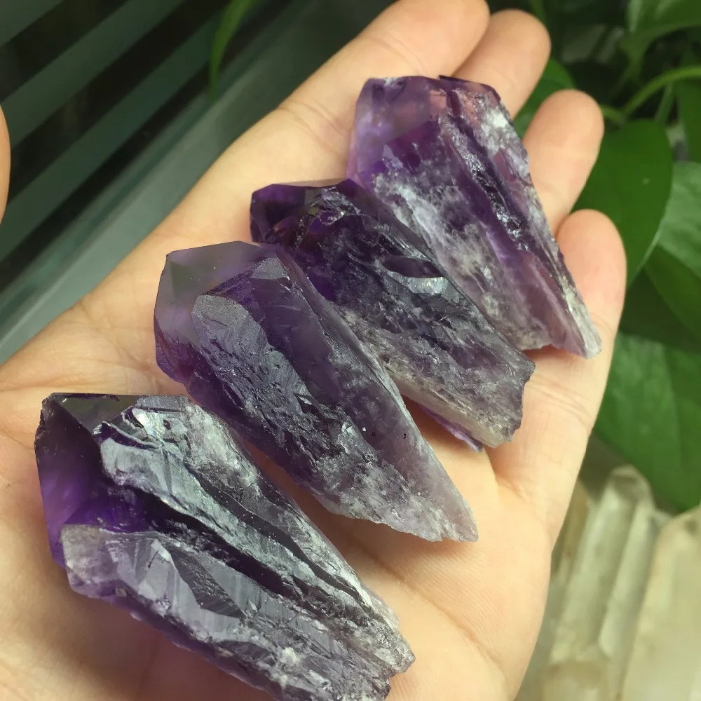 4pcs wholesale lots amatista piedra healing wicca crystal skeletal