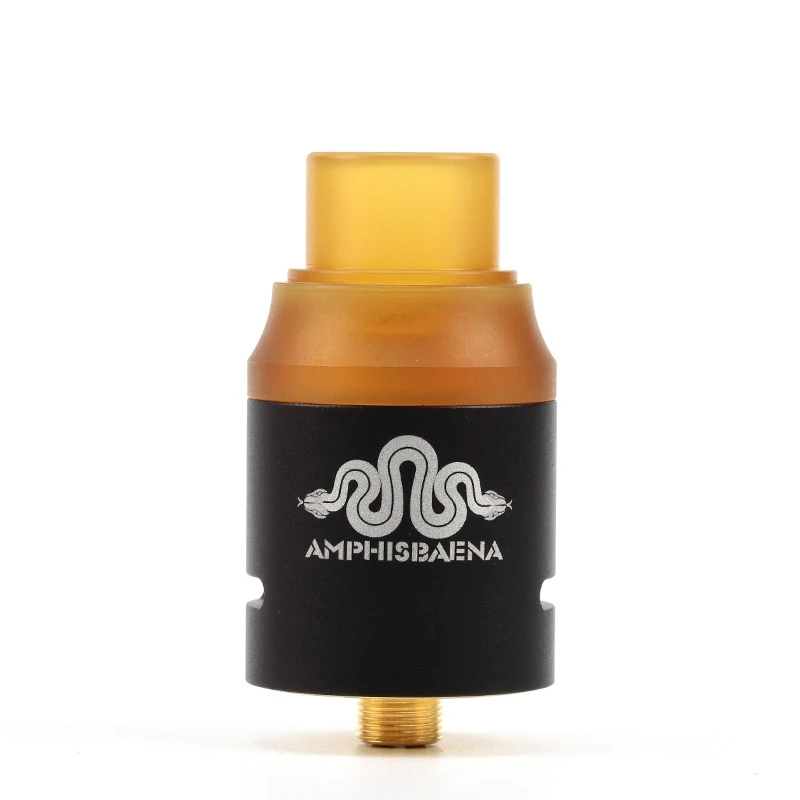 

Amphisbaena RDA 2 PEI Drip Tips Gold Plated Deck 3 Styles 24mm Atomizer with Bottom Side Airflow E-cig Rebuildable Dripper Tank