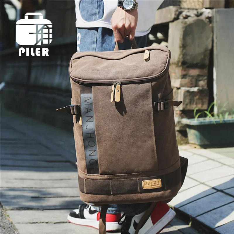 

Large Capacity Canvas Backpack Men Travel Bag Trekking Rucksack Male Computer Laptop Backpacks Canvas School Shoulder Bag