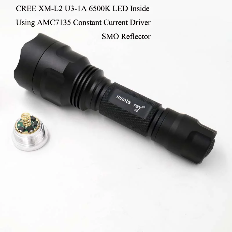 Водонепроницаемый светодиодный фонарик AMC7135x8 7135x10 7135x12 C8 CREE XM L2 U3 фонарь для