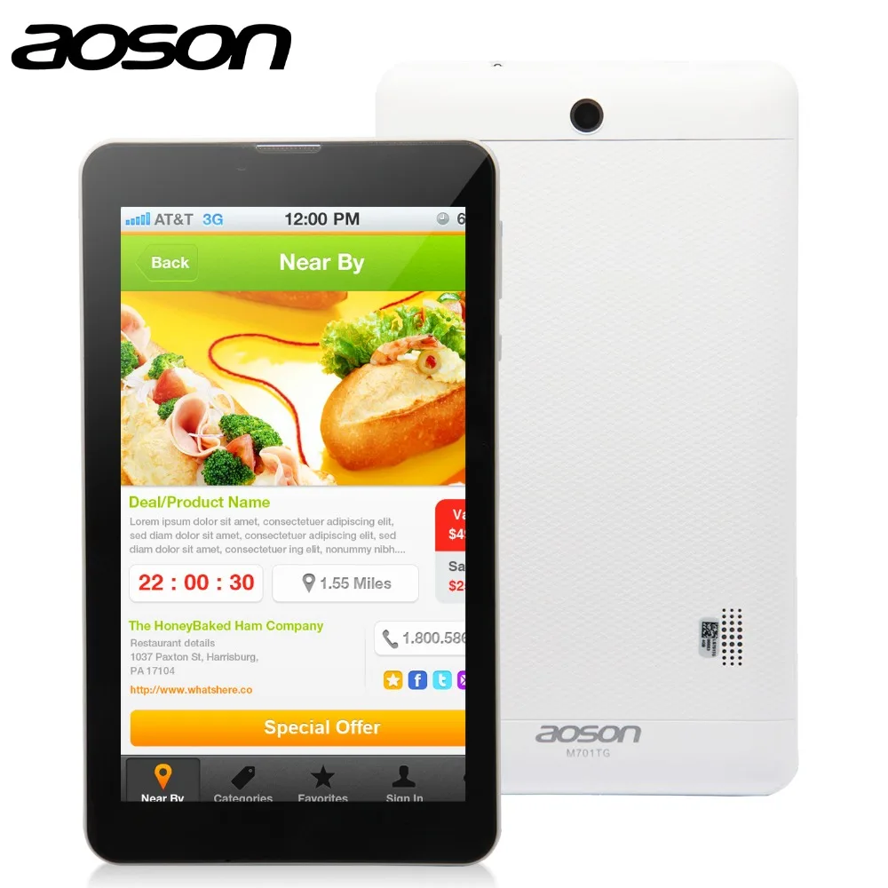 New-Arrival 4G LTE FDD Android 5.1 Tablet Phone Aoson M701FD 7 inch IPS Screen Quad Core MTK8735M RAM 1G ROM 8G Dual Cameras 5MP