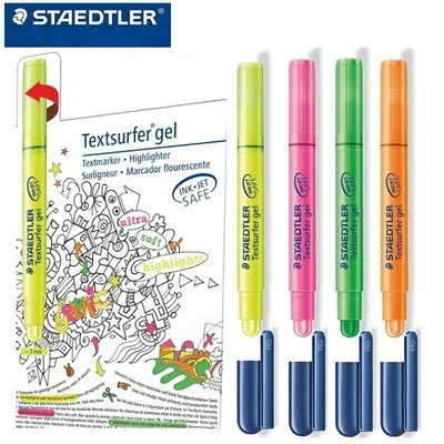 

4pcs Germany STAEDTLER 264 solid highlighter rotating highlighter color marker pen crayon special for ink jet print document