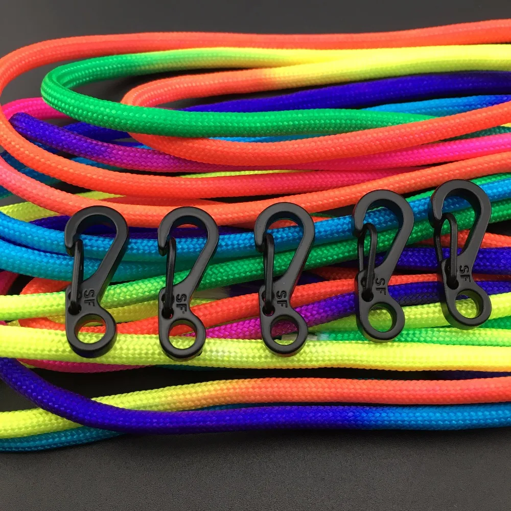 

10pcs/pack SF Spring Backpack Clasps Climbing Carabiners EDC Keychain Camping Bottle Hooks Paracord Tactical Survival Gear Gumay