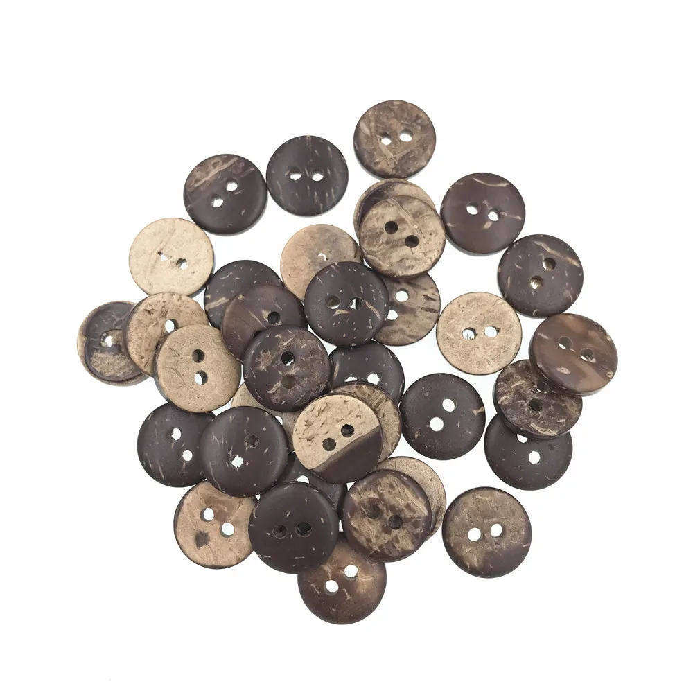 

100Pcs 12mm Natural 2-Holes Round Coconut Button Sewing Accessories Handmade Scrapbooking Crafts DIY Wooden Buttons for Clothing