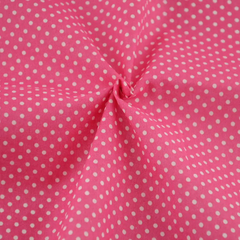 

100% Cotton Fabric Sewing Rose Pink Pinted Little White Dots Designs Tecido Scrapbooking Home Textile Cloth Patchwork Art Work