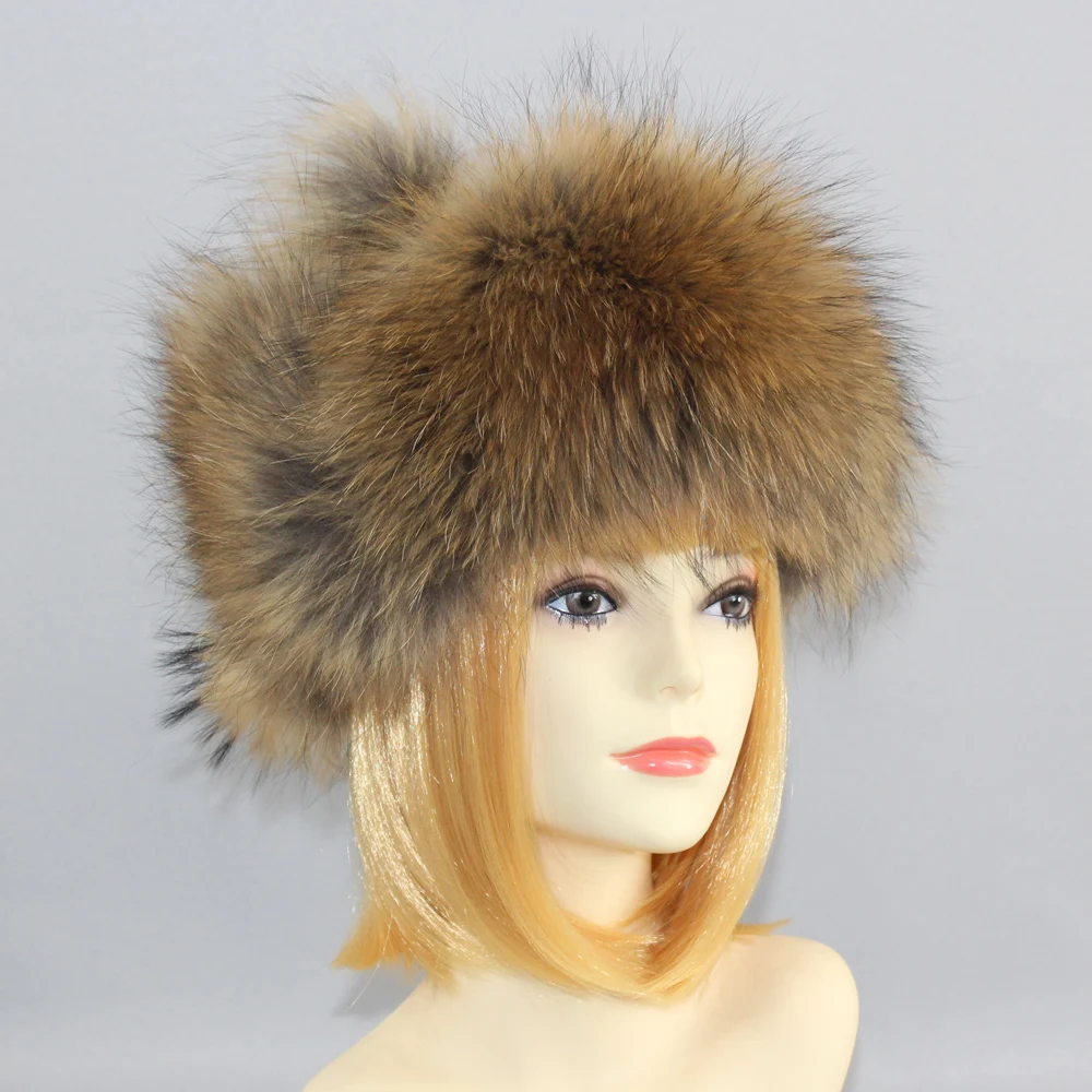 New Winter Women Lovely Real Fox Fur Hats Natural Fox Fur Winter Quality Thick Warm Fox Fur Bomber Hat