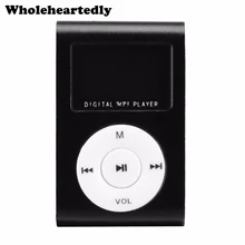 Мини клип Mp3 плеер Динамик Портативный ЖК-дисплей Экран Металл TF/SD слот с MP3+ наушники+ USB кабель дропшиппинг