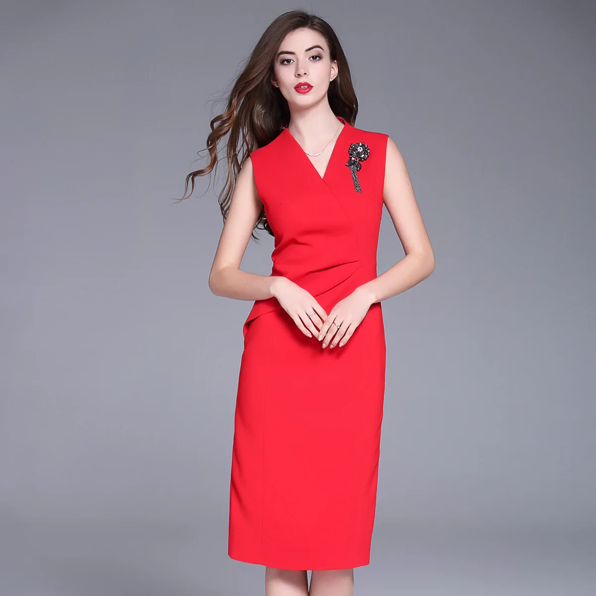 Aliexpress.com : Buy Women Pencil Dress Office Ladies Elegant Beading ...