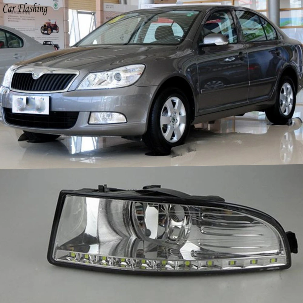 

Car Flashing for SKODA OCTAVIA A5 2010 2011 2012 2013 LED DRL Daytime driving Running Lights Daylight cover hole free shipping