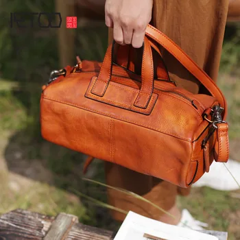 

AETOO New handbag casual retro handmade leather art single shoulder diagonal package tide personality leather motorcycle bag