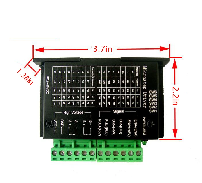 Контроллер драйвера шагового двигателя TB6600 4A 9 ~ 42V TTL 16 Micro Step CNC 1 Axis новая