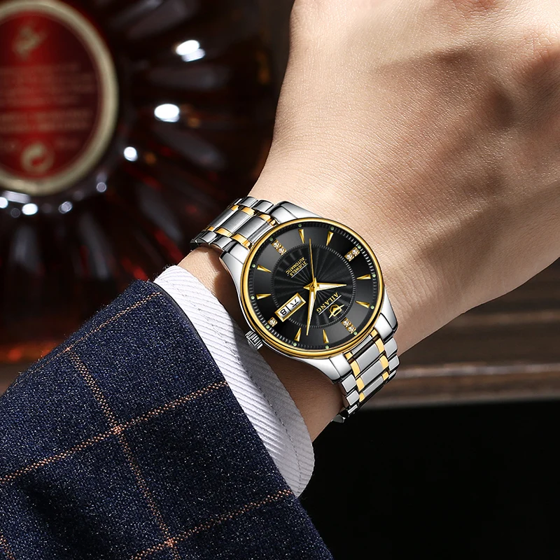 

AILANG Relogio Mens Watches Top Brand Luxury Automatic Mechanical Watches Date Calendar Clock Waterproof Men Wrist Watch