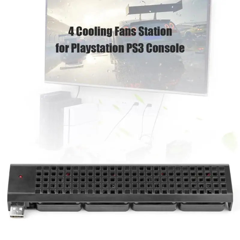 Dual USB Hub 4 Cooling Fans for PS3 (40G/80G) Console USB Gaming Station Cooler for Playstation PS3 (40G/80G) Console