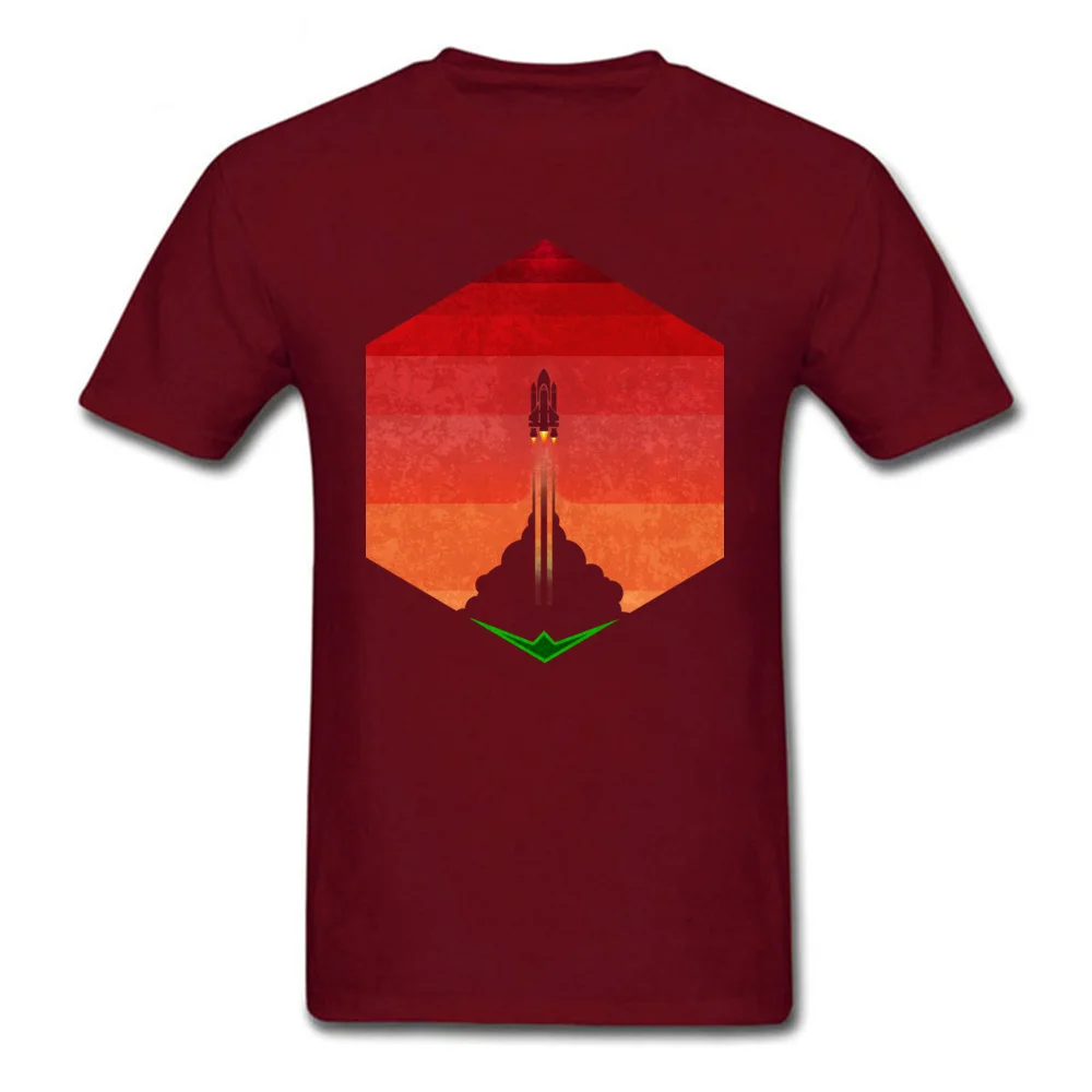 Into The Mars Exosphere Comics Summer Autumn 100% Cotton Fabric Round Neck Men Tees T Shirts Discount Short Sleeve T Shirt Into The Mars Exosphere maroon