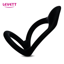 LEVETT Dual Cockring Sex Toys For Men Penis Chastity Ring Male Time Delay Ejaculation Rings Ball Stretcher Adult Toys Cockrings
