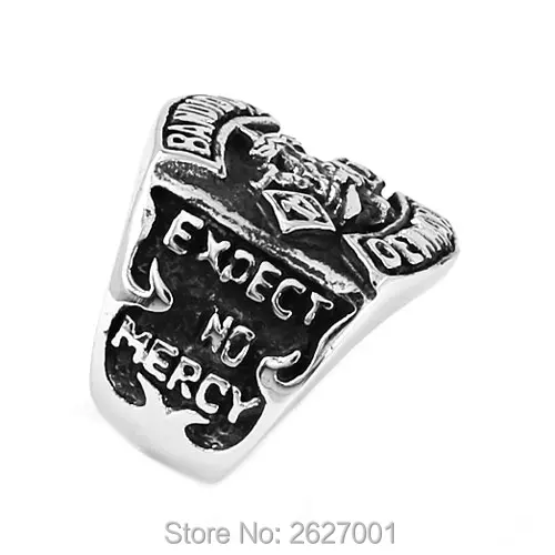 Para hombres 1/% er Outlaw Biker One Percenter Plata Oro Anillo De Calavera De Acero Inoxidable