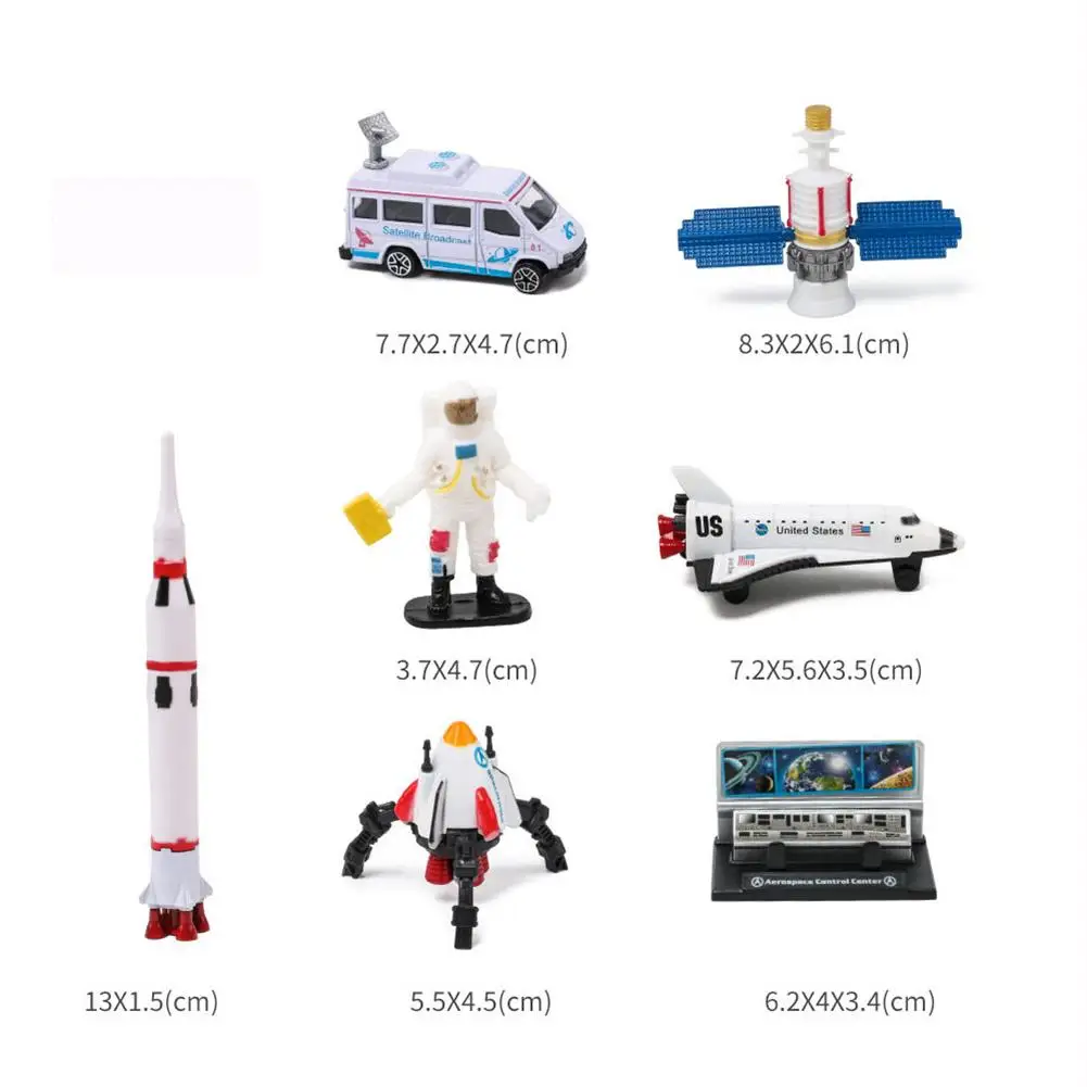 Игрушечный космический корабль набор сплава самолета ракета автомобиль Запуск башня спутниковая модель моделирования для детей