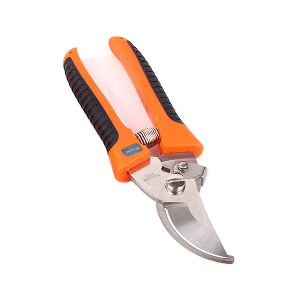 8" Manual Garden Shears with Black&Orange Soft Grip Handle. Best As