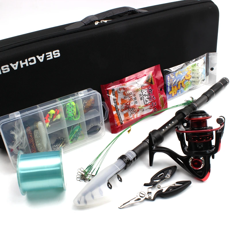 

Multifunction fishing rod set 1.8m 2.1m 2.4m 2.7m 3.0m Spinning Rod and Spinning Reel Lures line Hook Fishing tackle bag