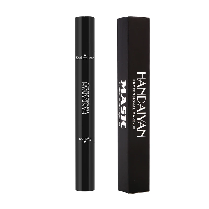 HANDAIYAN черный двуглавый карандаш для глаз с Miss Stamp Seal Maquiagem водостойкий жидкий крыло косметика для подводки глаз - Цвет: Black
