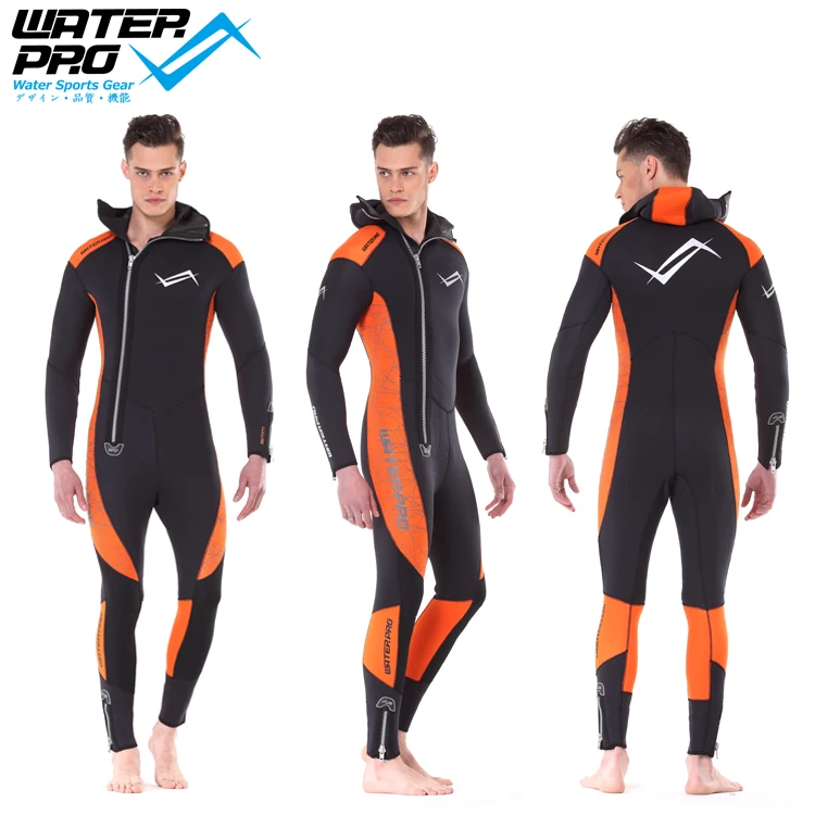 Buy Water Pro Orange Hooded Wetsuit 5mm Unisex