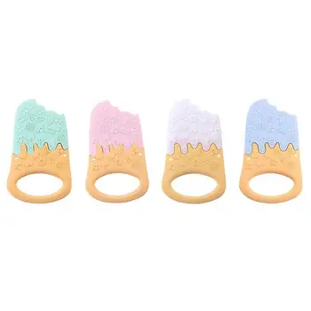 

Baby Teether Silicone Food Grade Silicone Ice Cream Shape Teethers Newborn Baby Teething Nursing Bead Baby Teethers Chew Toy