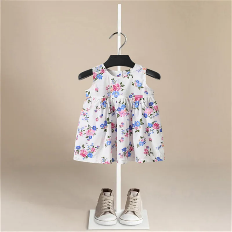 

Kids Dresses For Girls Solid Color Print Floral Dress Girls Summer Dress Girls Clothes Fly Sleeve Girls Children Clothing