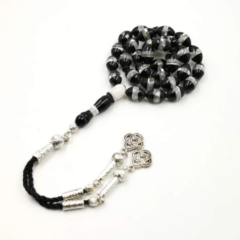 Смола Tasbih Турецкий Дизайн черный и белый 33 бусины Подарок для Рамадана tesbih