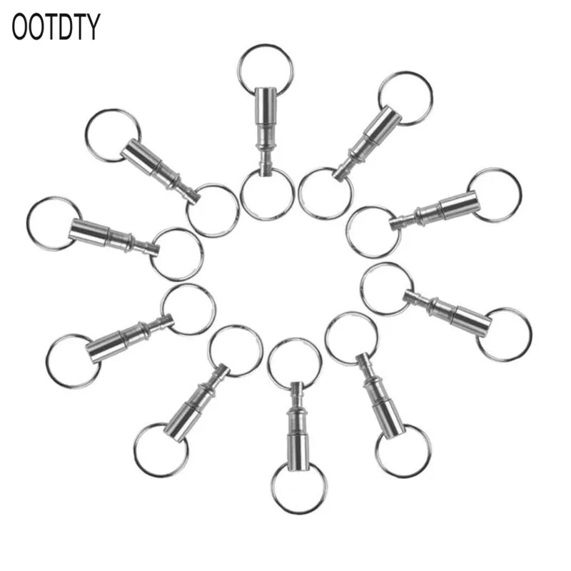 

10PC Removable porte clef Keyring Quick Release Keychain Dual Detachable Pull Apart Key Ring Keychain