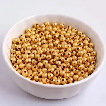 

Kwoi vita 5MM 1000pcs/Lot Charming gold Round Metal Wrinkle spacer beads,Chunky metal spacer beads for jewelry findings making