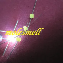 50 шт., 1,5 мм Мини Белый рассеивающий светодиодный светодиоды, Бесплатные резисторы, сделанные в Тайване