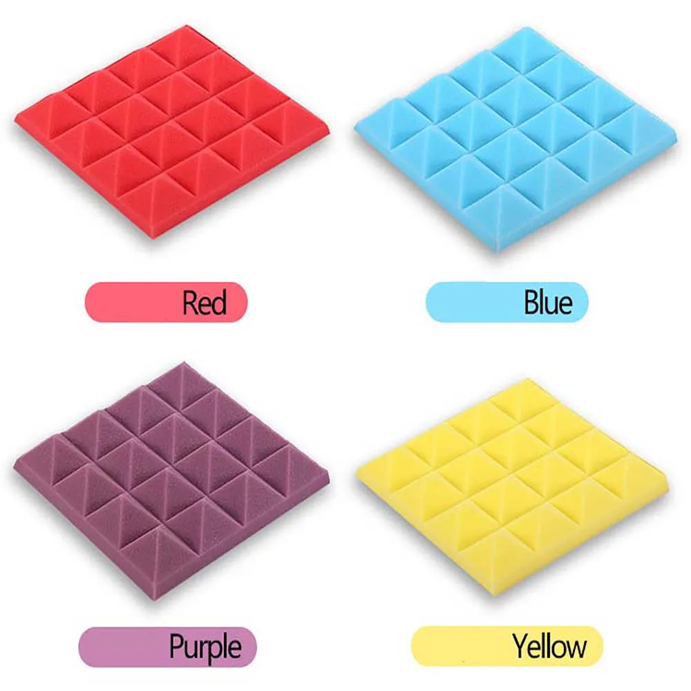 Goede 1 st 25x25 CM Dikke 5 cm Akoestische Panelen Geluidsisolatie Studio Foam Behandeling Sound Proofing Zwart Geluidsisolatie Muurstickers