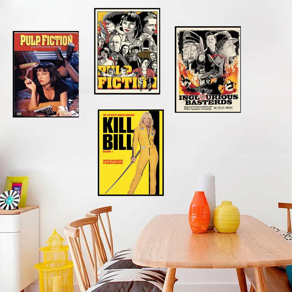 

Quentin Tarantino Movie Posters High Quality Pulp Fiction/ Kill/ Bill Inglourious Basterds/Django Unchained Home Decoration art