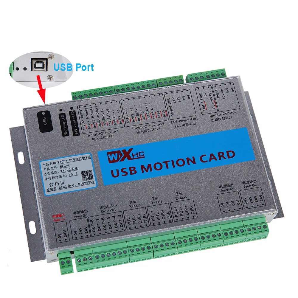 MK3-V 2000KHZ XHC 3 Axis mach3 плата контроллера движения USB интерфейс Mach3 Breakout Board |