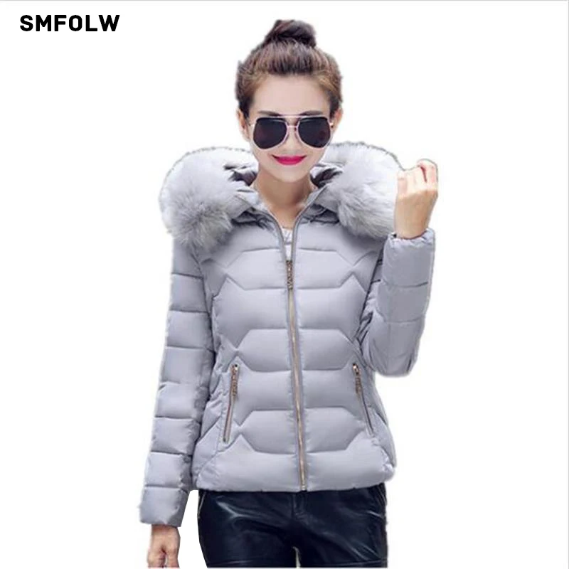 

SMFOLW Women coat High Quality Autumn And Winter Inverno Wadded For Women Slim winter jacket women 2017 new fashion coat