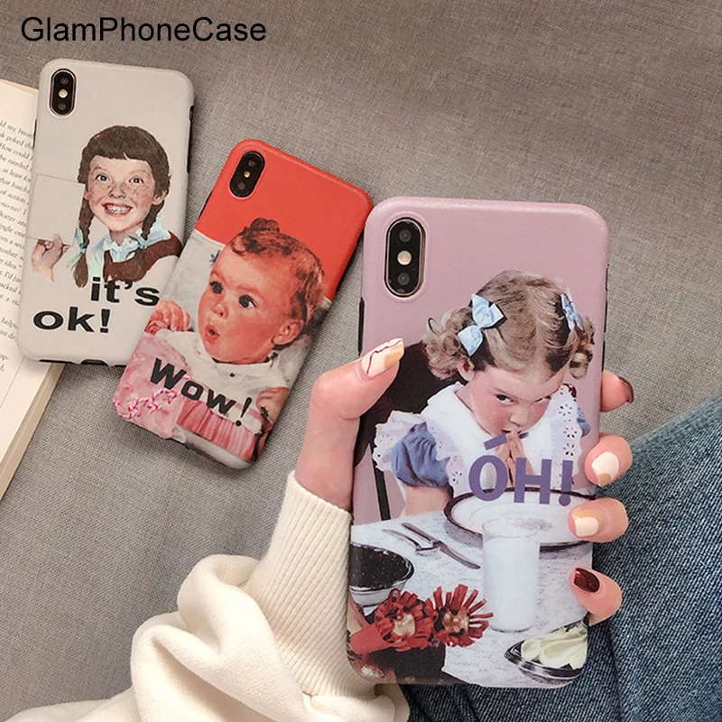GlamPhoneCase мультфильм ретро девушка телефон чехол для iPhone XS Max XR X 8plus 8 7plus 7 6/6S Plus