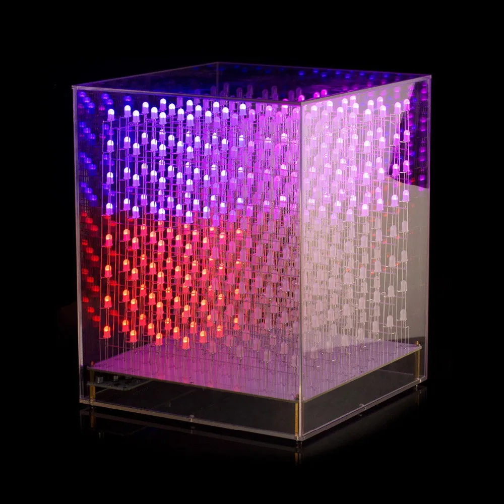 Nobsound светодиодный куб rgb 8x8x8 3D полноцветный DIY комплект/готовый музыкальный спектр